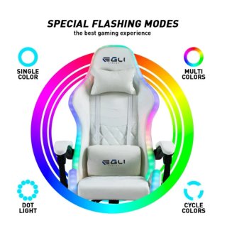 Silla Gaming GLI RGB LED Blanca