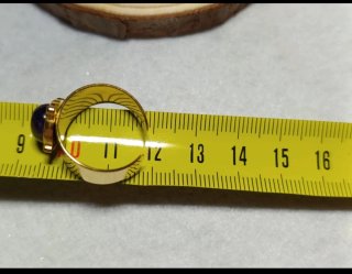 Anillo Abierto Acero Dorado Amatista Talla 8