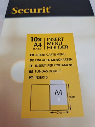 Fundas menú A4 doble cara pack 10 – Securit