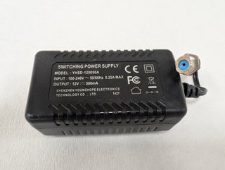Fuente alimentación con conector coaxial 12V/500mA