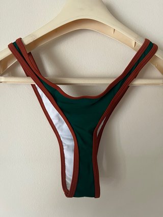 Bikini Tanga Verde Blanco Marrón Talla L