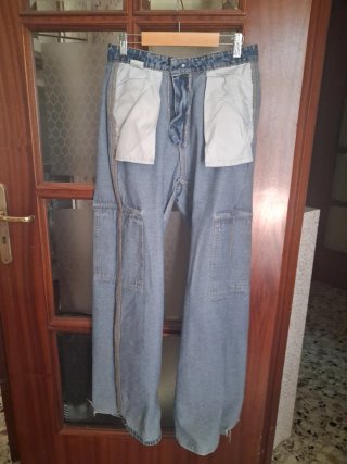 Pantaloni cargo jeans donna