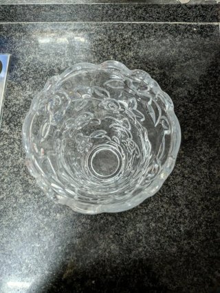Jarrón Cristal Vintage Flores Transparente