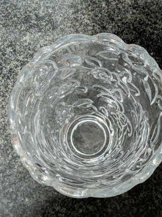 Jarrón Cristal Vintage Flores Transparente