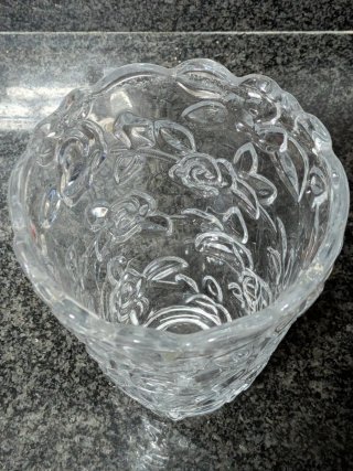 Jarrón Cristal Vintage Flores Transparente