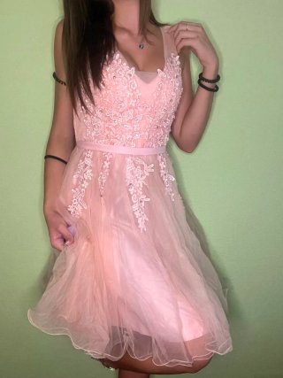 Vestido elegante Paris rosa