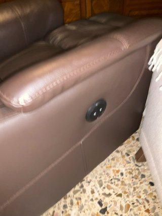 SILLON RECLINABLE ELECTRICO PIEL MARRON