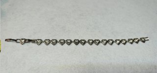 Pulsera Corazones y Circonitas Acero Plateado