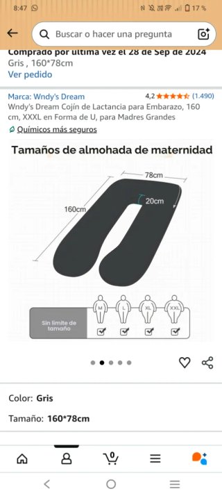 Almohada de embarazo gris
