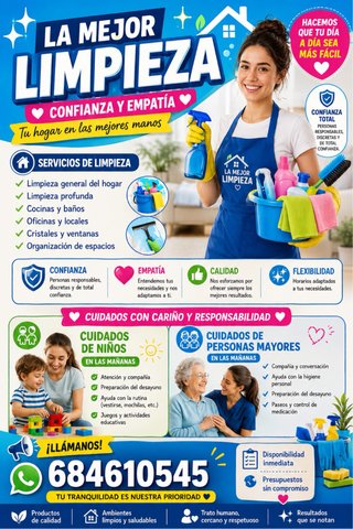 Ofrezco serviciosde limpieza , cuidados