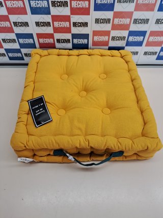 Cojín suelo 40x40 amarillo mostaza asa Atout Ciel