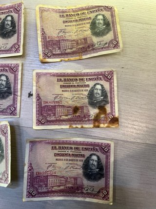 Lote de Billete 50 pesetas 1928 serie D