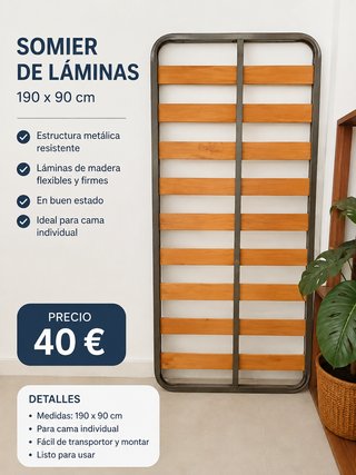 Somier de láminas 190x90 cm