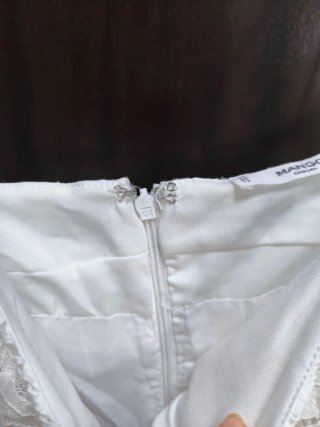 Vestido Mango Corto Encaje Blanco / White Lace