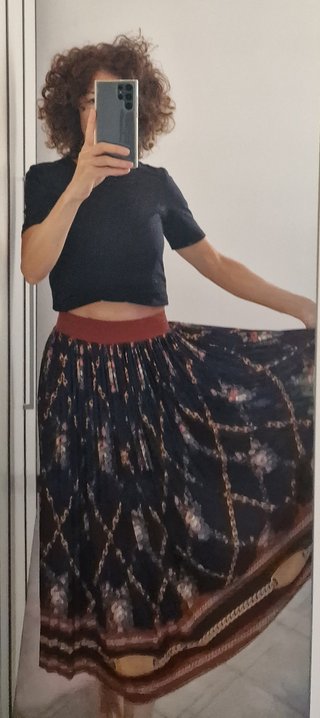 Gonna lunga Zara fantasia floreale catene