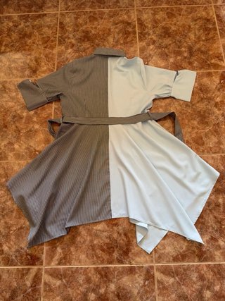 Vestido camisero asimétrico bicolor
