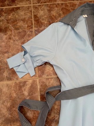 Vestido camisero asimétrico bicolor