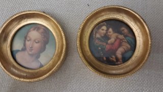 2 Quadretti Rotondi Dorati
