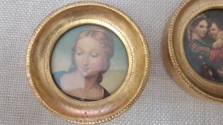 2 Quadretti Rotondi Dorati