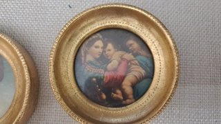 2 Quadretti Rotondi Dorati