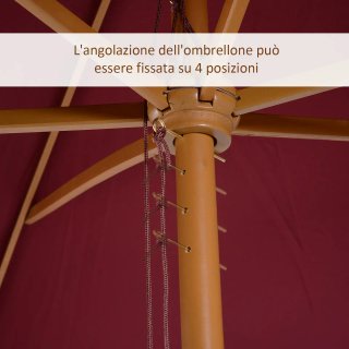 Ombrellone 2x3 m da Giardino Impermeabile a 8 Stec