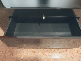 Mueble TV negro mate cristal moderno