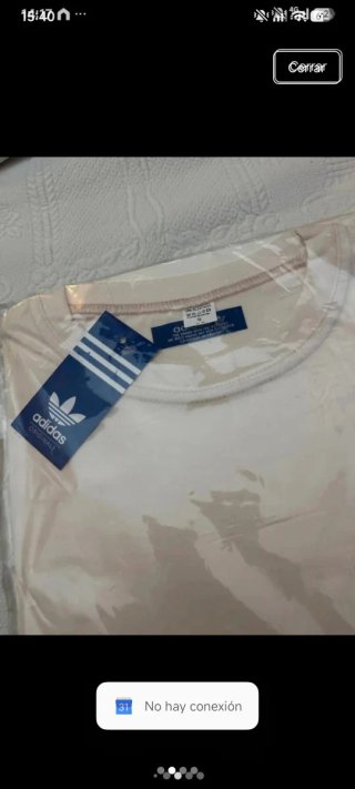 Conjunto Adidas blanco roto y azul marino,Talla S