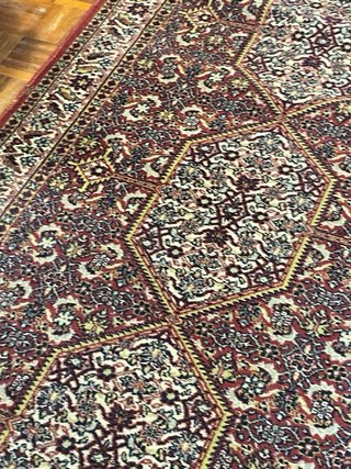 Antico tappeto persiano fatto a mano lungo 360x90