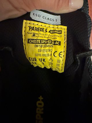 Zapatos de Seguridad Paredes Talla 42 Nuevos