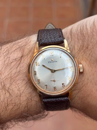 Zenith estilo "Calatrava" chapado en oro años 60