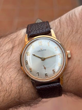 Zenith estilo "Calatrava" chapado en oro años 60