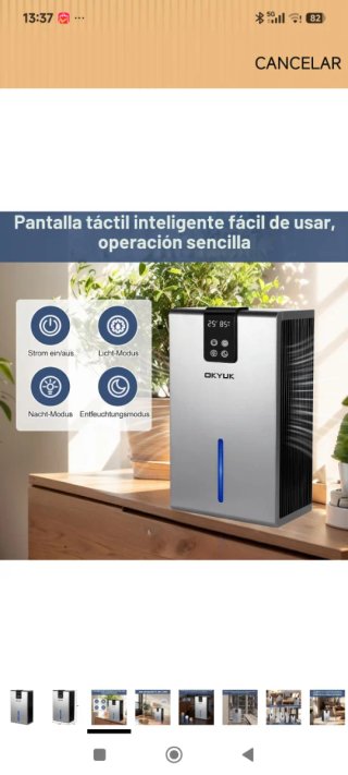 Deshumidificador OKYUK Eléctrico 2700ml Gris