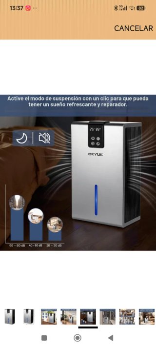 Deshumidificador OKYUK Eléctrico 2700ml Gris