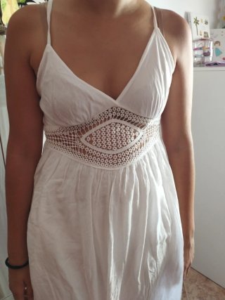 Vestido blanco ibicenco talla única