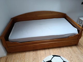 Cama nido de madera con cama extraíble 200x100