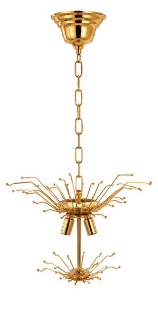Lámpara Techo Cascada Estilo Venini Oro y Cristal
