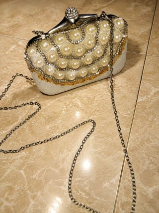 Bolso de fiesta perlas y pedrería