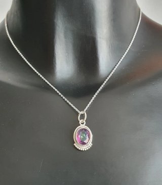 Collana Argento 925 Topazio Mistico Naturale