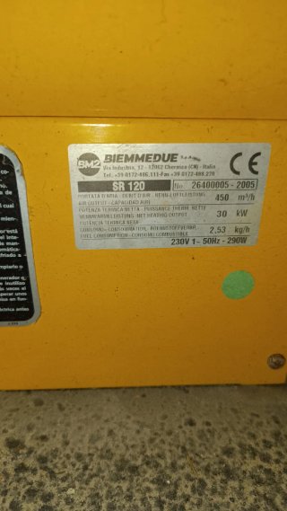 Cañón de calor diésel Biemmedue Oklima SR 120 30kw
