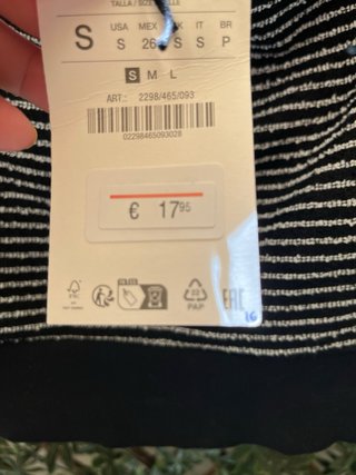 Top Zara Rayas Plateadas Talla S