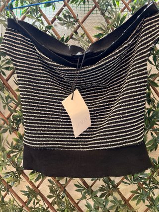 Top Zara Rayas Plateadas Talla S