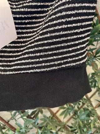 Top Zara Rayas Plateadas Talla S