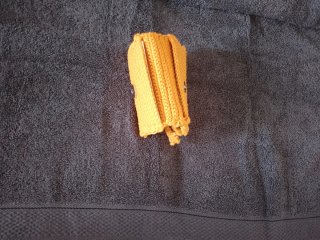 Bolso crochet para tarjetas color mostaza