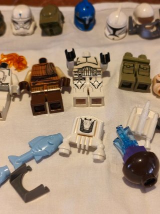 Piezas Lego Star Wars: Cuerpos, Cascos, Caras