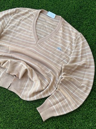 Jersey Lacoste Vintage Rayas Beige Talla M