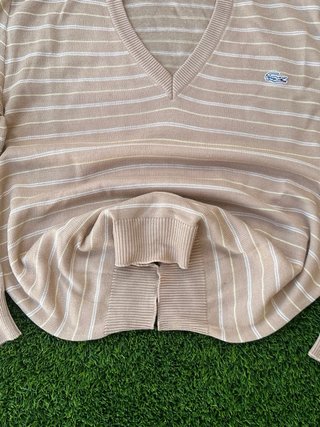 Jersey Lacoste Vintage Rayas Beige Talla M