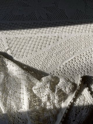 Colcha ganchillo artesanal blanca
