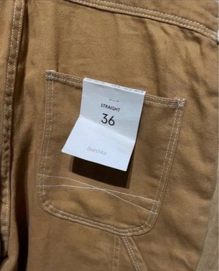 Peto vaquero camel con pespuntes blancos