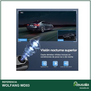 WOLFANG WD03 32GB cámara coche doble lente 4K