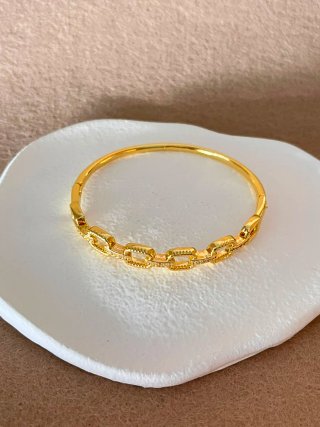 Pulsera eslabones dorada con circonitas